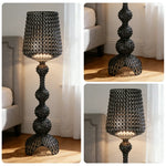 LUXORA Floor Lamp - Elegant Ambient Lighting, Adjustable Light Direction, Fabric Shade, Sturdy Metal Frame - Black