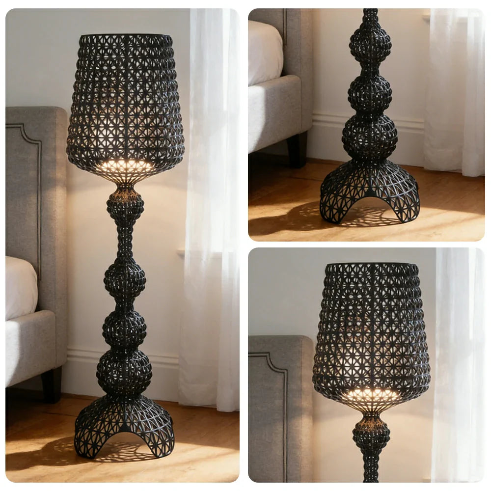 LUXORA Floor Lamp - Elegant Ambient Lighting, Adjustable Light Direction, Fabric Shade, Sturdy Metal Frame - Black