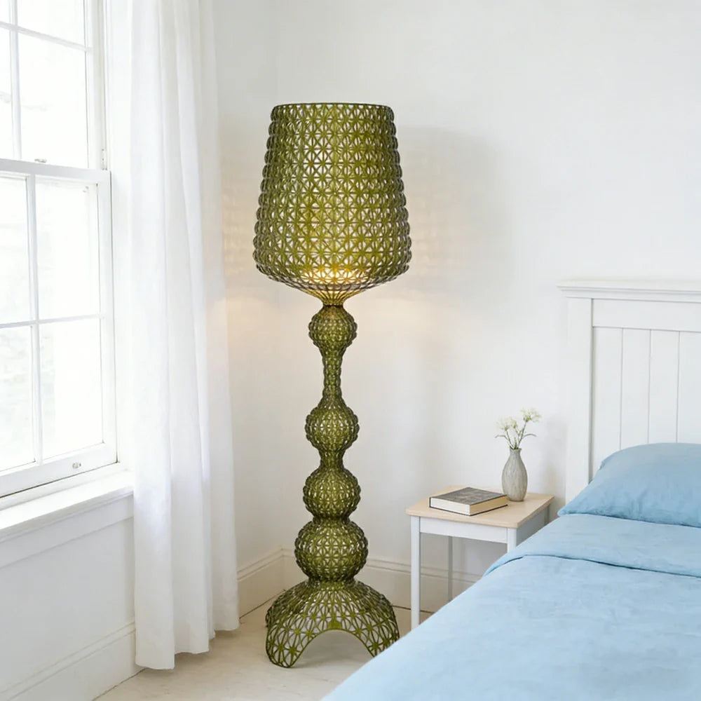 LUXORA Floor Lamp - Elegant Ambient Lighting, Adjustable Light Direction, Fabric Shade, Sturdy Metal Frame - Green