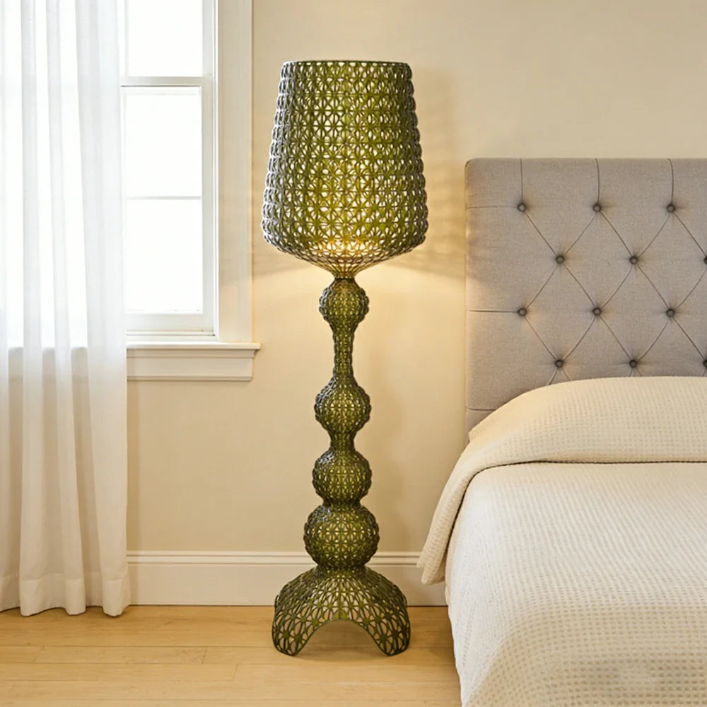 LUXORA Floor Lamp - Elegant Ambient Lighting, Adjustable Light Direction, Fabric Shade, Sturdy Metal Frame - Green
