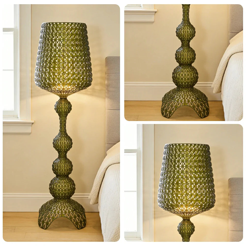 LUXORA Floor Lamp - Elegant Ambient Lighting, Adjustable Light Direction, Fabric Shade, Sturdy Metal Frame - Green