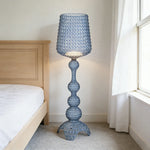 LUXORA Floor Lamp - Elegant Ambient Lighting, Adjustable Light Direction, Fabric Shade, Sturdy Metal Frame - Blue