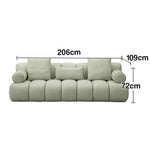 LUXORA Sofa - High-Density Foam, Faux Lambswool Upholstery, Cozy Comfort Design - Green