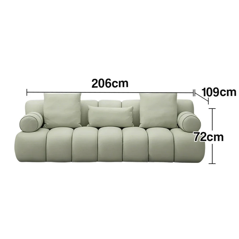 LUXORA Sofa - High-Density Foam, Faux Lambswool Upholstery, Cozy Comfort Design - Green
