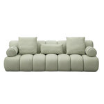 LUXORA Sofa - High-Density Foam, Faux Lambswool Upholstery, Cozy Comfort Design - Green