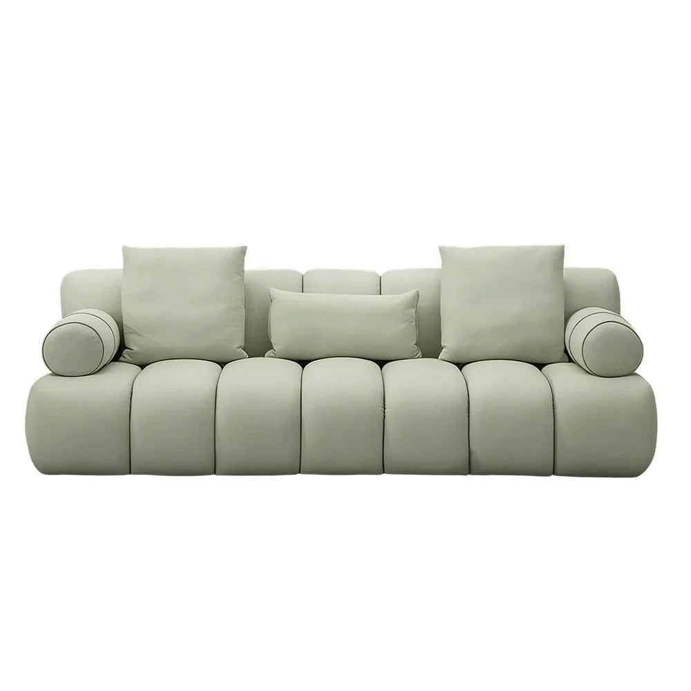 LUXORA Sofa - High-Density Foam, Faux Lambswool Upholstery, Cozy Comfort Design - Green