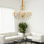 LUXORA 65/75/92cm Crystal Pendant Light High-Quality Iron Frame, Adjustable Height, Crystal Beads, Elegant Light Diffusion