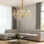 LUXORA 65/75/92cm Crystal Pendant Light High-Quality Iron Frame, Adjustable Height, Crystal Beads, Elegant Light Diffusion