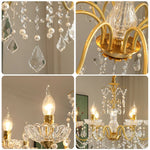 LUXORA 65/75/92cm Crystal Pendant Light High-Quality Iron Frame, Adjustable Height, Crystal Beads, Elegant Light Diffusion