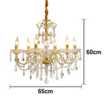 LUXORA 65/75/92cm Crystal Pendant Light High-Quality Iron Frame, Adjustable Height, Crystal Beads, Elegant Light Diffusion