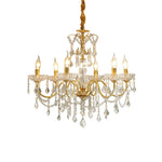 LUXORA 65/75/92cm Crystal Pendant Light High-Quality Iron Frame, Adjustable Height, Crystal Beads, Elegant Light Diffusion