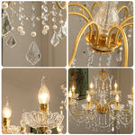 LUXORA 65/75/92cm Crystal Pendant Light High-Quality Iron Frame, Adjustable Height, Crystal Beads, Elegant Light Diffusion