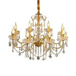 LUXORA 65/75/92cm Crystal Pendant Light High-Quality Iron Frame, Adjustable Height, Crystal Beads, Elegant Light Diffusion