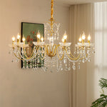 LUXORA 65/75/92cm Crystal Pendant Light High-Quality Iron Frame, Adjustable Height, Crystal Beads, Elegant Light Diffusion