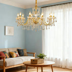LUXORA 65/75/92cm Crystal Pendant Light High-Quality Iron Frame, Adjustable Height, Crystal Beads, Elegant Light Diffusion