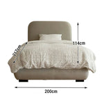 LUXORA Upholstered Headboard - Bed Wood, 150/180cm, Fabric Solid Frame Sponge High-Density Cotton-Linen Grey