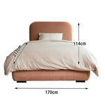 LUXORA Upholstered Bed Cotton-Linen Frame 150/180cm, Headboard Fabric Solid - High-Density Sponge Wood, Pink