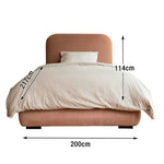 LUXORA Upholstered Bed Cotton-Linen Frame 150/180cm, Headboard Fabric Solid - High-Density Sponge Wood, Pink