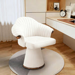 LUXORA Swivel Ergonomic Chair, with Seating and Sponge, 360-degree High-Density Italian Stylish - Lounge Leather, Design Top-Grain for Rotation Comfortable White