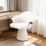 LUXORA Swivel Ergonomic Chair, with Seating and Sponge, 360-degree High-Density Italian Stylish - Lounge Leather, Design Top-Grain for Rotation Comfortable White