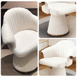 LUXORA Swivel Ergonomic Chair, with Seating and Sponge, 360-degree High-Density Italian Stylish - Lounge Leather, Design Top-Grain for Rotation Comfortable White