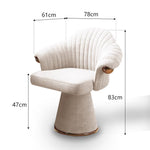 LUXORA Swivel Ergonomic Chair, with Seating and Sponge, 360-degree High-Density Italian Stylish - Lounge Leather, Design Top-Grain for Rotation Comfortable White