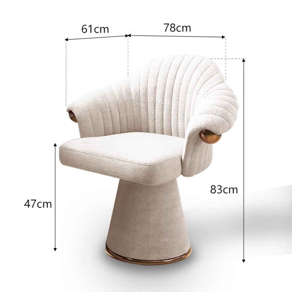 LUXORA Swivel Ergonomic Chair, with Seating and Sponge, 360-degree High-Density Italian Stylish - Lounge Leather, Design Top-Grain for Rotation Comfortable White