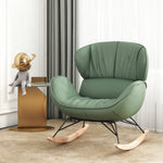 LUXORA Rocking Ash Leather, 105-degree Rocking Recline, Foam, Stable High-Density Base, Tech Wood - Design Chair Grey