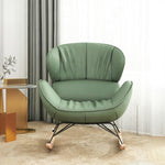 LUXORA Rocking Ash Leather, 105-degree Rocking Recline, Foam, Stable High-Density Base, Tech Wood - Design Chair Grey