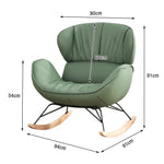 LUXORA Rocking Ash Leather, 105-degree Rocking Recline, Foam, Stable High-Density Base, Tech Wood - Design Chair Grey