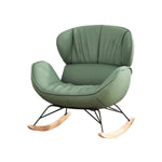 LUXORA Rocking Ash Leather, 105-degree Rocking Recline, Foam, Stable High-Density Base, Tech Wood - Design Chair Grey