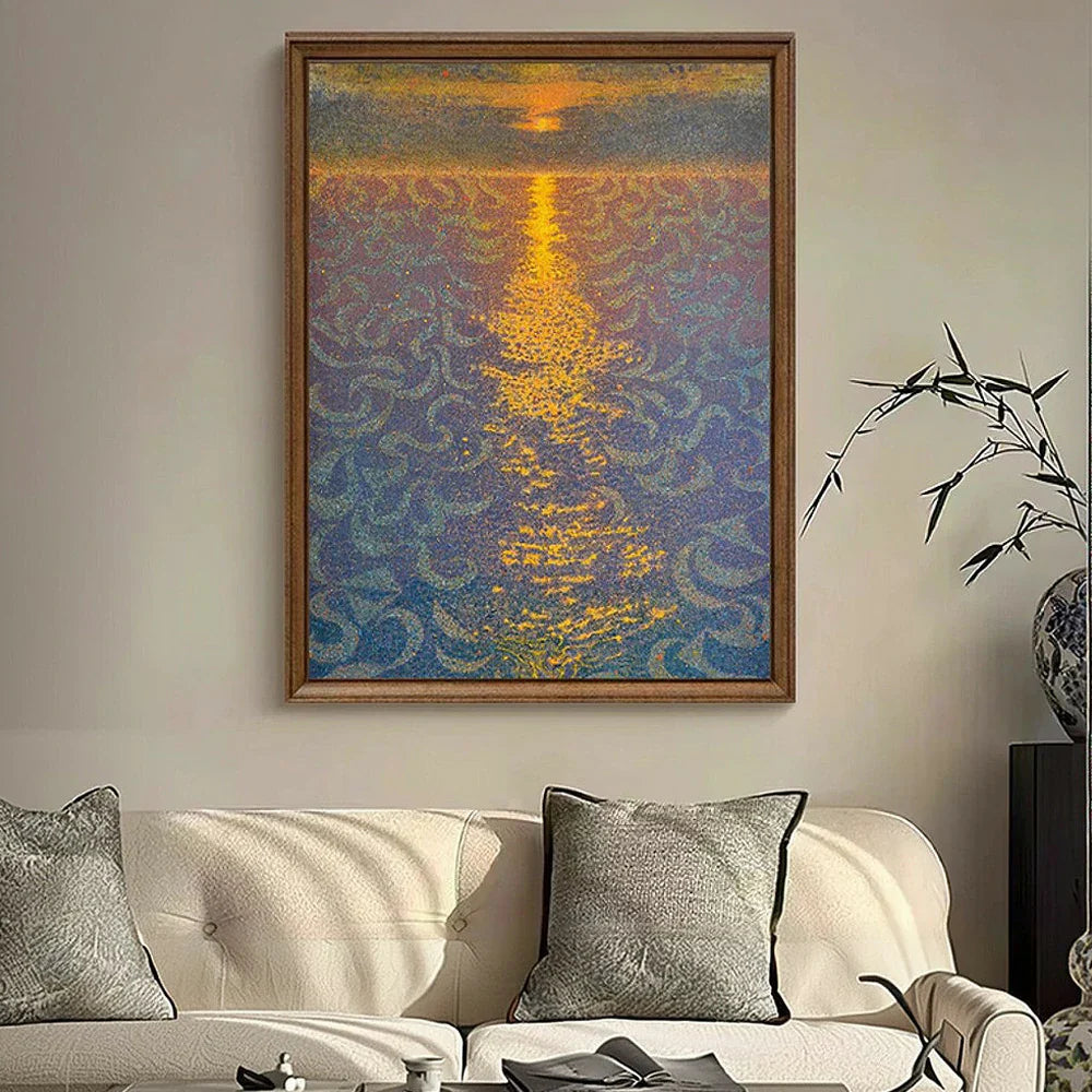 LUXORA 50/80/120cm Hand-Painted Oil Painting - Modern Wall Art with Gentle Gradient Shades and Elegant Hand-Painted Finish