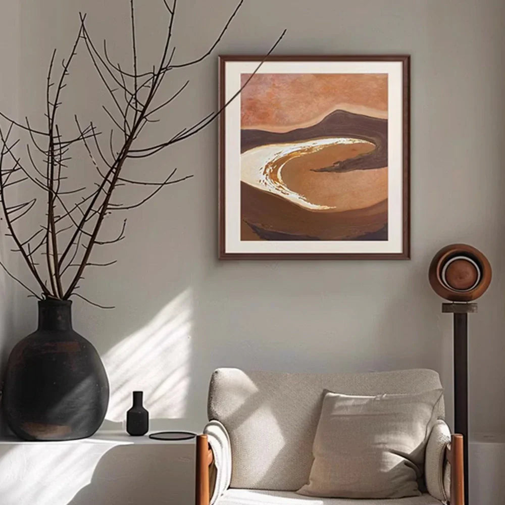 LUXORA 60/100/140cm Hand-Painted Oil Painting - Soft Colour Composition for Creating Calm and Refined Home Environments