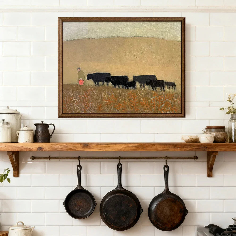 LUXORA Hand Gentle Painting and Minimalist Wall Brush Texture 50/80/120cm Painted Oil Art Featuring Neutral Composition