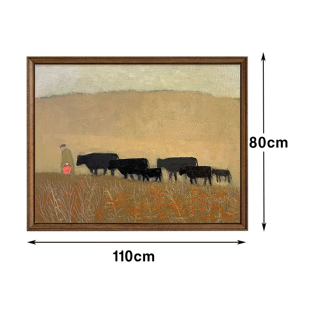 LUXORA Hand Gentle Painting and Minimalist Wall Brush Texture 50/80/120cm Painted Oil Art Featuring Neutral Composition