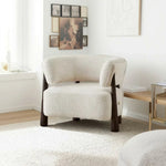 LUXORA Lounge Chair - Soft Cotton-Linen Upholstery, Wrap-Around Backrest, Deep Seat Relaxed Design - White