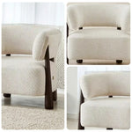 LUXORA Lounge Chair - Soft Cotton-Linen Upholstery, Wrap-Around Backrest, Deep Seat Relaxed Design - White