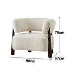 LUXORA Lounge Chair - Soft Cotton-Linen Upholstery, Wrap-Around Backrest, Deep Seat Relaxed Design - White