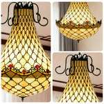 LUXORA Crystal Handcrafted E27 - Height, Glass, Frame, Socket, Adjustable Elegant for Iron Coloured Illumination Light High-Temperature Pendant
