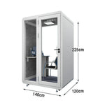 MODERA BJK-141221 Soundproof w/ 1.4x1.2m - Ventilation Office Casters Lighting, Meeting Booth Steel Panel White