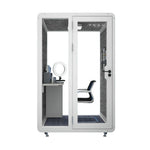MODERA BJK-141221 Soundproof w/ 1.4x1.2m - Ventilation Office Casters Lighting, Meeting Booth Steel Panel White