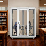 MODERA BJK-181521 - Meeting Booth Casters Panel w/ Steel Soundproof Lighting, 1.8x1.5m Office Ventilation White