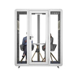 MODERA BJK-181521 - Meeting Booth Casters Panel w/ Steel Soundproof Lighting, 1.8x1.5m Office Ventilation White