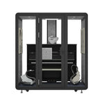 MODERA BJK-201821 Office w/ Casters 2.0x1.8m Soundproof - Booth Steel Panel Meeting Ventilation Lighting, Black