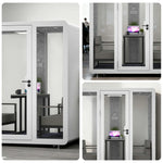 MODERA BJK-201821 Soundproof Booth Panel Casters Office Lighting, Ventilation 2.0x1.8m Steel - Meeting w/ White