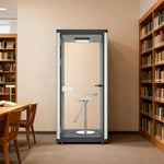 MODERA LCK-101021 Pod System Frame Office Lighting Soundproof Ventilation - W/ 1x1m Booth Aluminium Phone Black