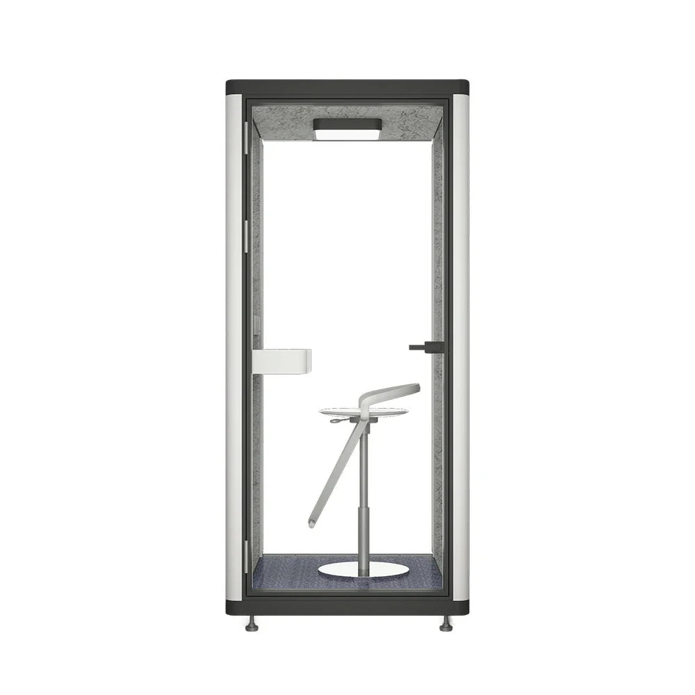 MODERA LCK-101021 Pod System Frame Office Lighting Soundproof Ventilation - W/ 1x1m Booth Aluminium Phone Black