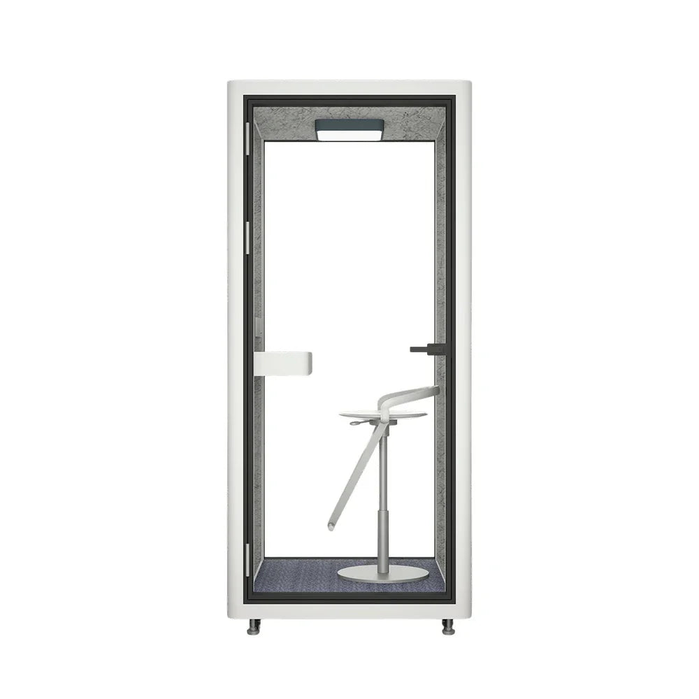 MODERA LCK-101021 Aluminium W/ Booth Ventilation 1x1m Soundproof - Phone Pod Frame System Lighting Office White