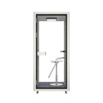 MODERA LCK-101021 Aluminium W/ Booth Ventilation 1x1m Soundproof - Phone Pod Frame System Lighting Office White