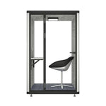 MODERA LCK-141221 Office - Pod 1x1m Lighting Phone Frame Ventilation, Booth Casters Soundproof w/ Aluminium Black